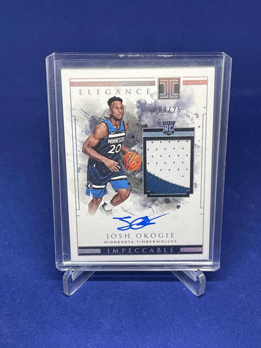 JOSH OKOGIE 2018-19 PANINI IMPECCABLE ELEGANCE RPA PATCH AUTO ROOKIE RC #D 8/25