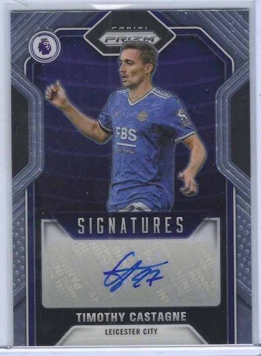 TIMOTHY CASTAGNE 2021-22 PANINI PRIZM EPL SIGNATURES AUTO #S-TCA