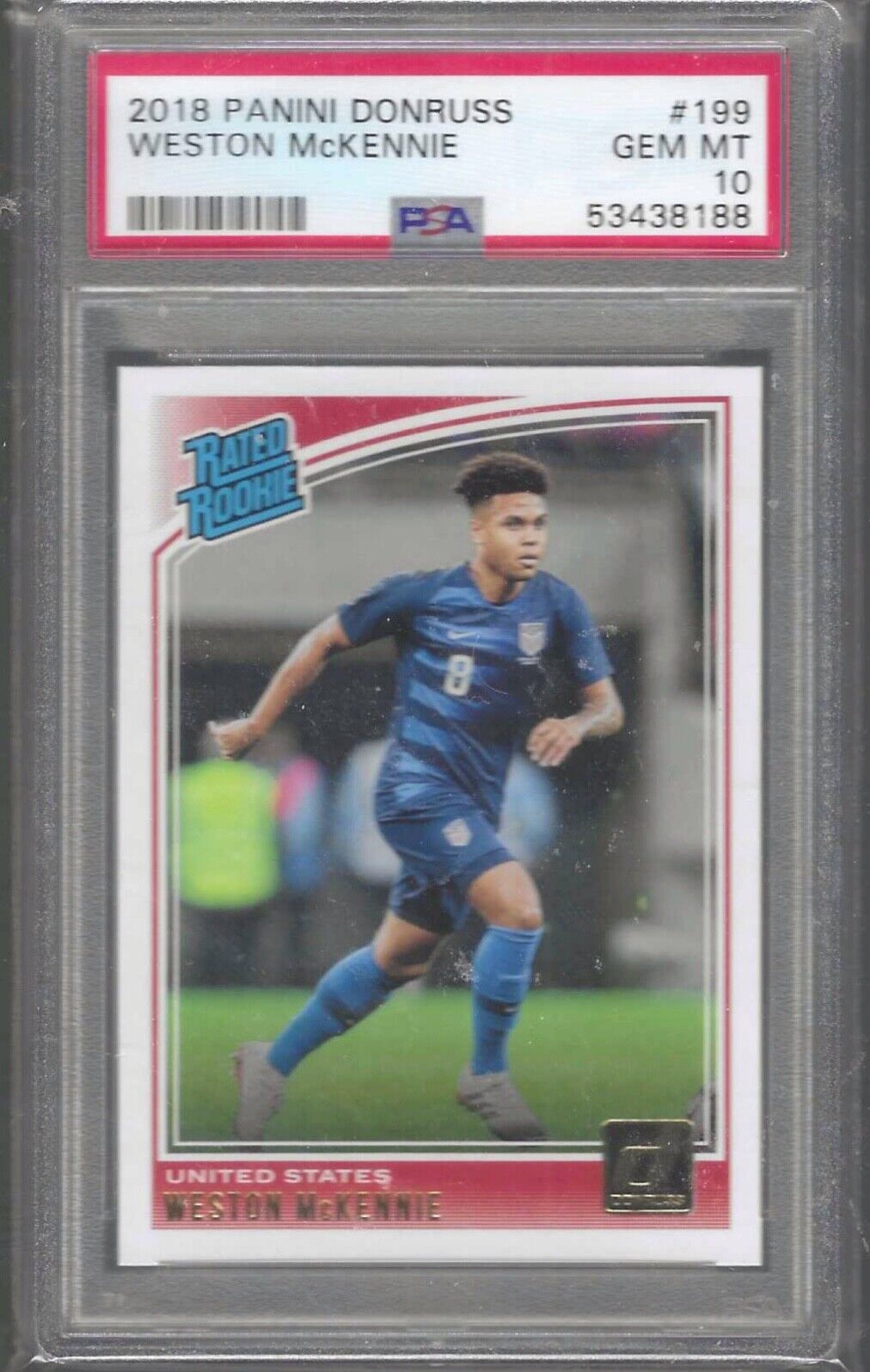 WESTON MCKENNIE 2018-19 PANINI DONRUSS RATED ROOKIE RC PSA 10 GEM MINT