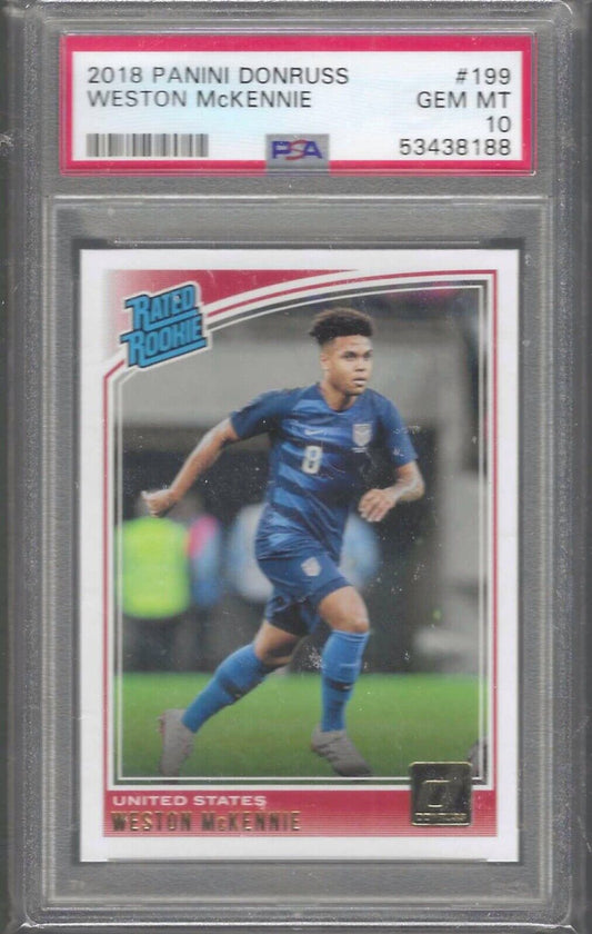 WESTON MCKENNIE 2018-19 PANINI DONRUSS RATED ROOKIE RC PSA 10 GEM MINT