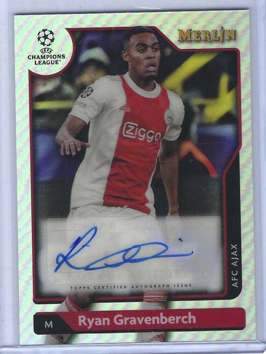 RYAN GRAVENBERCH 2021-22 TOPPS MERLIN CHROME REFRACTOR AUTO #A-RG