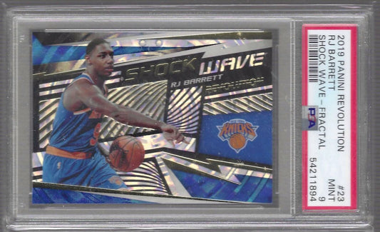 RJ BARRETT 2019 PANINI REVOLUTION SHOCK WAVE FRACTAL RC PSA 9 MINT