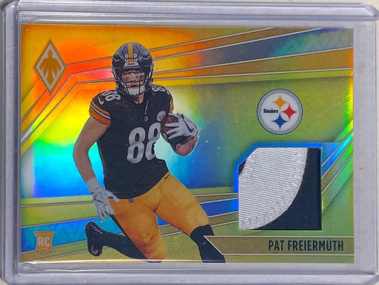PAT FREIERMUTH 2021 PANINI PHOENIX GOLD PRIZM 2 COLOR PATCH ROOKIE RC #D 05/50