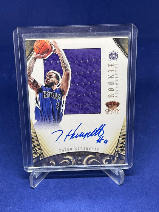 TYLER HONEYCUTT 2012-13 PANINI CROWN ROYALE ROOKIE SILHOUTTES JERSEY AUTO RC 376