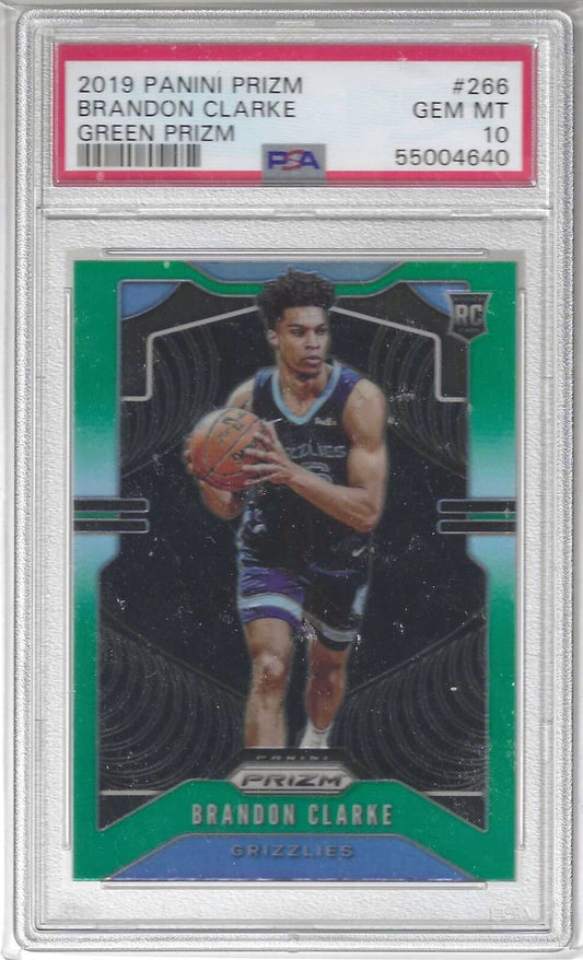 BRANDON CLARKE 2019 PANINI PRIZM GREEN PRIZM ROOKIE RC PSA 10 GEM MINT