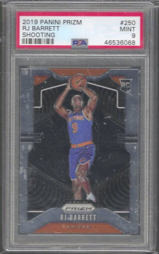 RJ BARRETT 2019 PANINI PRIZM SHOOTING VARIATION ROOKIE SSP RC PSA 9 MINT
