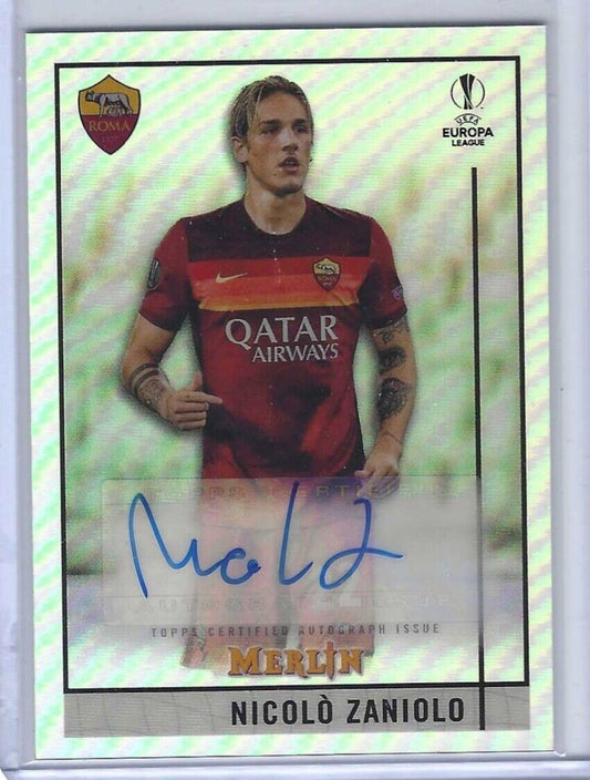 NICOLO ZANIOLO 2020-21 TOPPS MERLIN CHROME SILVER REFRACTOR AUTO #BCA-NZ