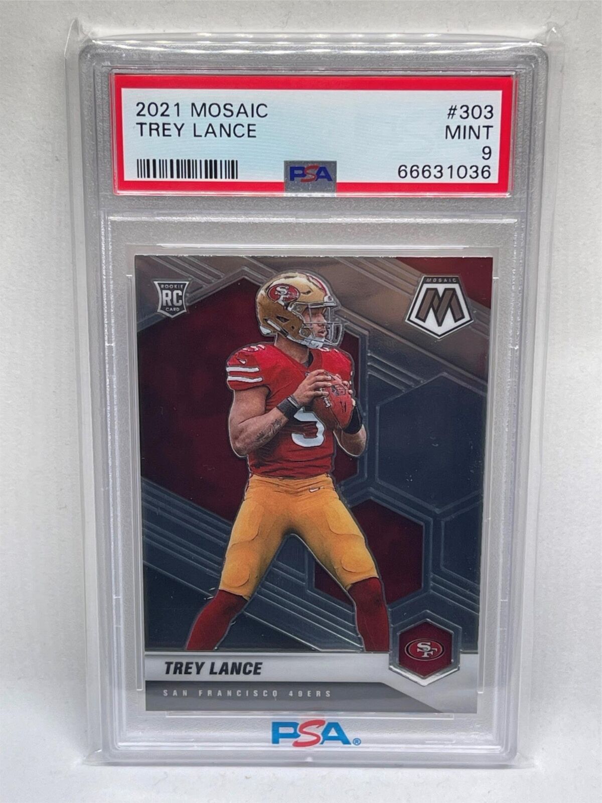 TREY LANCE 2021 PANINI MOSAIC ROOKIE RC #303 PSA 9 MINT