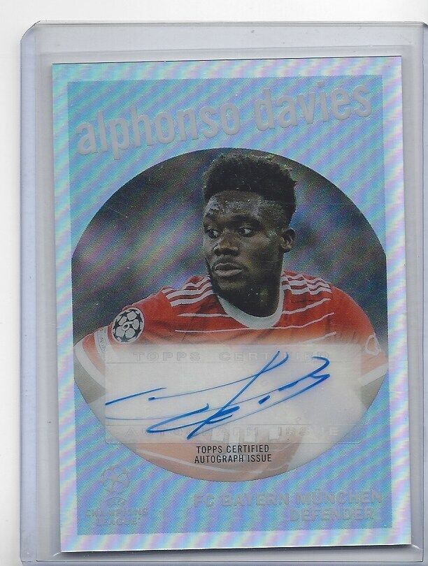 ALPHONSO DAVIES 2022-23 TOPPS CHROME CLUB COMP1959 RETRO REFRACTOR AUTO SSP #11
