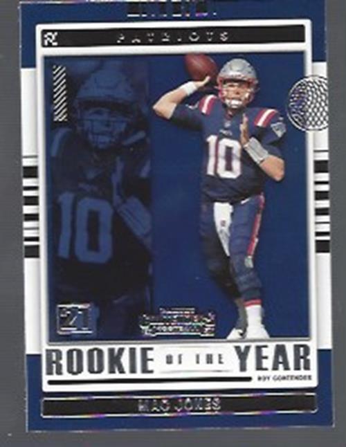 MAC JONES 2021 PANINI CONTENDERS ROOKIE OF THE YEAR ROOKIE RC