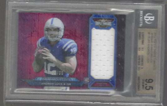 ANDREW LUCK 2012 TOPPS TRIPLE THREADS RED JUMBO PATCH RC /99 BGS 9.5 GEM POP 5
