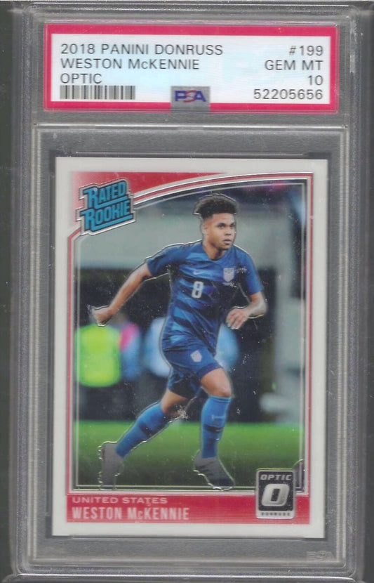 WESTON MCKENNIE 2018-19 PANINI DONRUSS OPTIC RATED ROOKIE RC PSA 10 GEM MINT