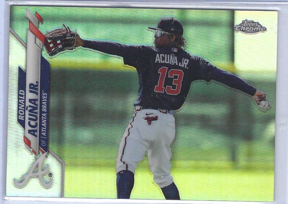 RONALD ACUNA JR 2020 TOPPS CHROME SP PHOTO VARIATION REFRACTOR SHORT PRINT #112