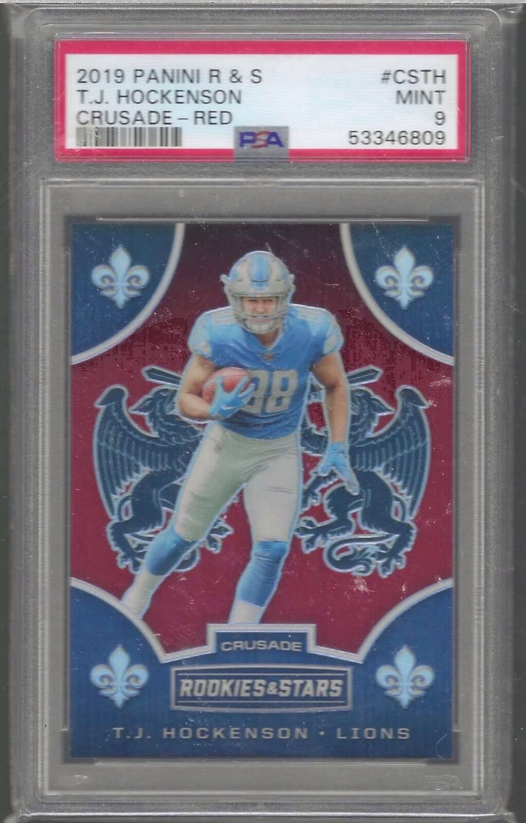 TJ HOCKENSON 20119 PANINI ROOKIES AND STARS RED CRUSADE RC /75 PSA 9 POP 1/1