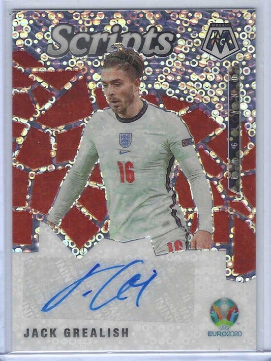 JACK GREALISH 2020-21 PANINI MOSAIC UEFA SILVER CIRCLES SCRIPTS AUTO #SM-JG