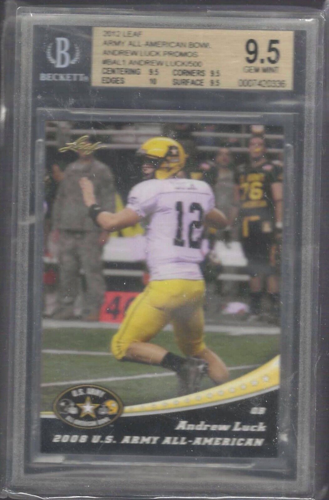 ANDREW LUCK 2012 LEAF ARMY ALL-AMERICAN BOWL PROMO RC /500 BGS 9.5 GEM MINT