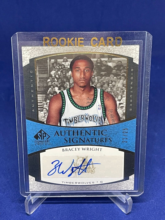 BRACEY WRIGHT 2005-06 SP AUTHENTIC SIGNATURES GOLD AUTO RC #D 21/25