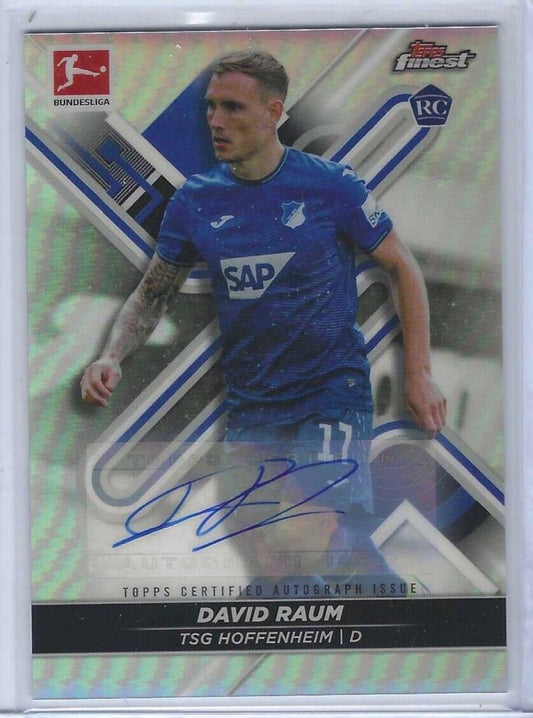 DAVID RAUM 2021-22 TOPPS FINEST BUNDESLIGA SILVER REFRACTOR ROOKIE AUTO RC #76