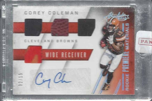 COREY COLEMAN 2016 ABSOLUTE RPM QUAD ROOKIE PATCH AUTO RC #D 2/15