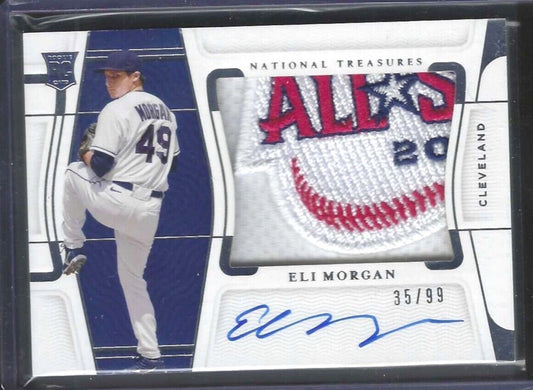 ELI MORGAN 2022 PANINI NATIONAL TREASURES ALL STAR ROOKIE PATCH AUTO RC #D 35/99