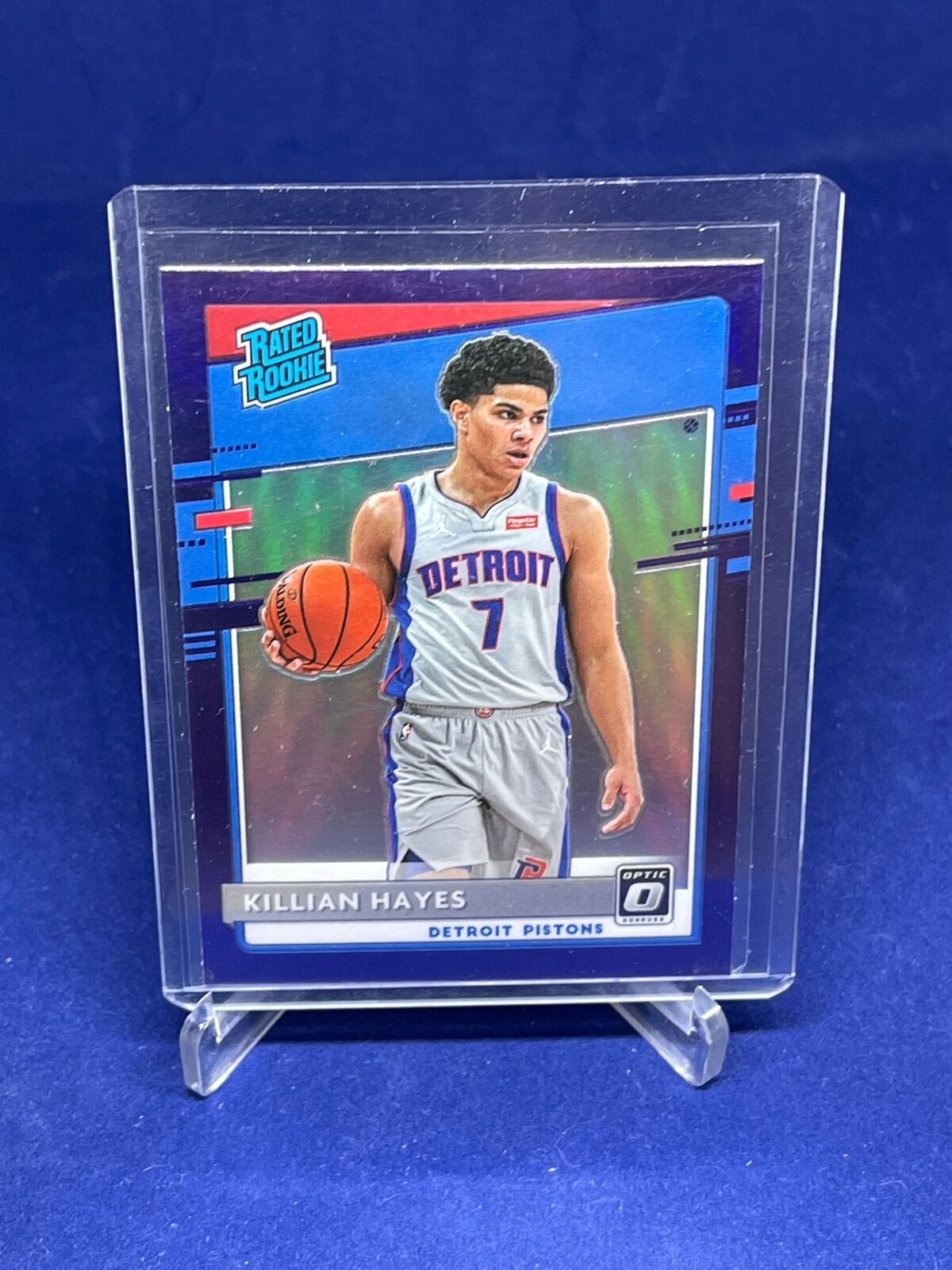KILLIAN HAYES 2019-20 PANINI DONRUSS OPTIC RATED ROOKIE PURPLE PRIZM HOLO RC 157