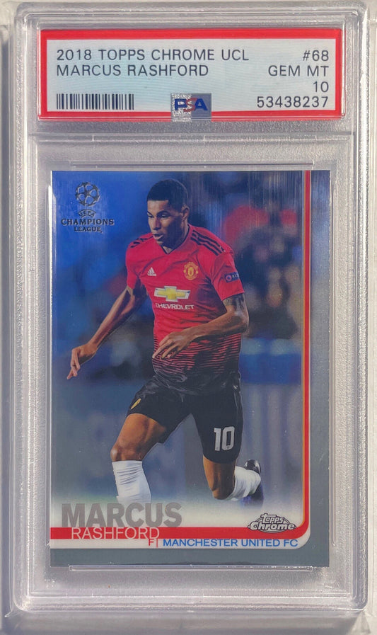 MARCUS RASHFORD 2018 TOPPS CHROME UCL RC #68 PSA 10 GEM MINT POP 62