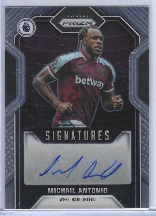 MICHAIL ANTONIO 2021-22 PANINI PRIZM EPL SIGNATURES AUTO #S-MAN