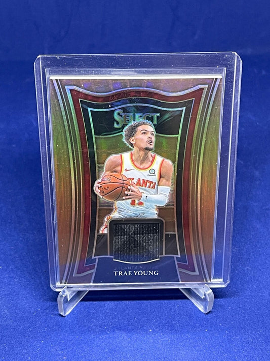 TRAE YOUNG 2020-21 PANINI SELECT BRONZE COPPER PRIZM JERSEY CARD #D 8/49