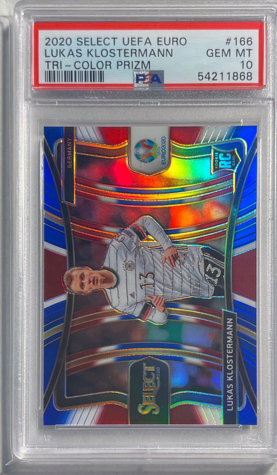 LUKAS KLOSTERMANN 2020 SELECT UEFA TRI-COLOR PRIZM #166 PSA 10 GEM MINT POP 1/1
