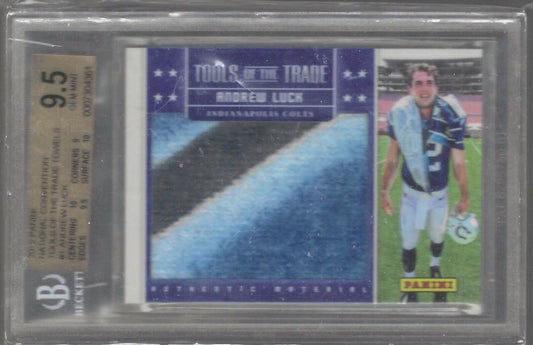 ANDREW LUCK 2012 PANINI NATIONAL TOOLS OF TRADE TOWEL PATCH RC BGS 9.5 GEM POP 5