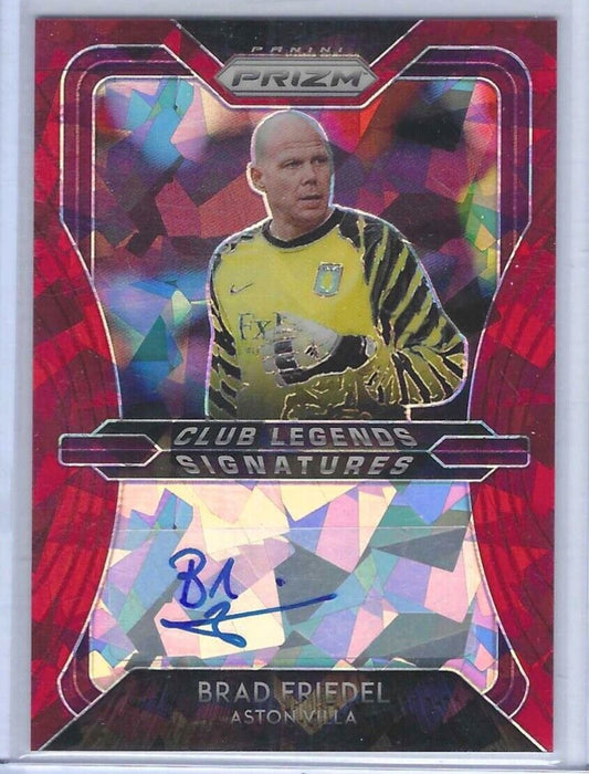 BRAD FRIEDEL 2021-22 PANINI PRIZM EPL RED CRACKED ICE CLUB LEGENDS AUTO #CL-BF