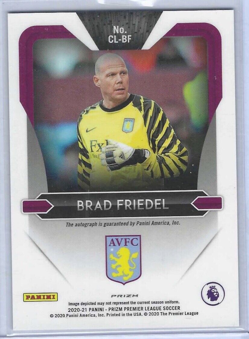 BRAD FRIEDEL 2021-22 PANINI PRIZM EPL RED CRACKED ICE CLUB LEGENDS AUTO #CL-BF