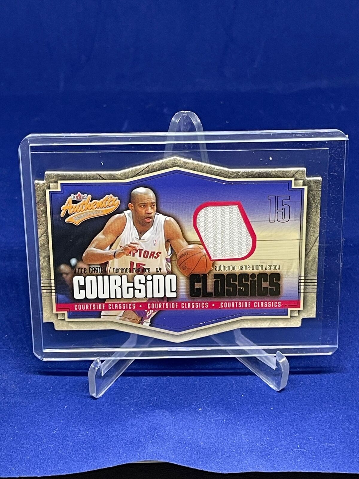 VINCE CARTER 2003-04 FLEER COURTSIDE CLASSICS DIE CUT JERSEY CARD