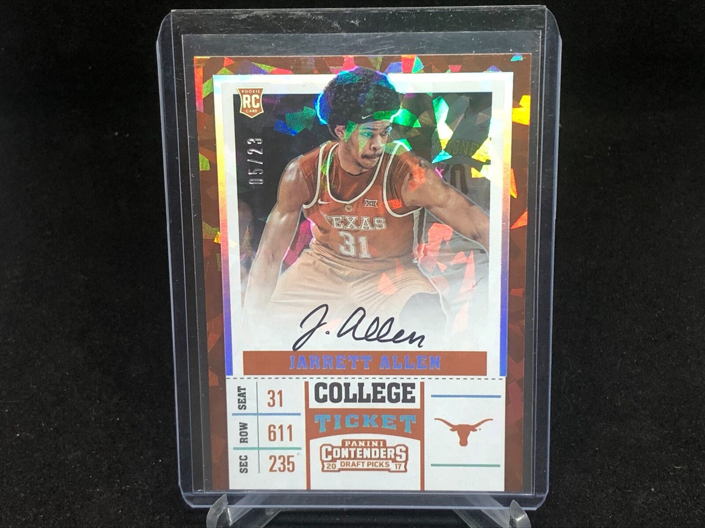 JARRETT ALLEN 2017-18 PANINI CONTENDERS DRAFT PICKS CRACKED ICE AUTO RC #D 5/23