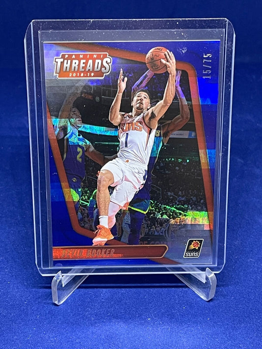 DEVIN BOOKER 2018-19 PANINI THREADS BLUE #D 15/75