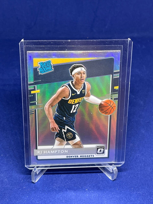 RJ HAMPTON 2019-20 PANINI DONRUSS OPTIC RATED ROOKIE SILVER PRIZM HOLO RC #174