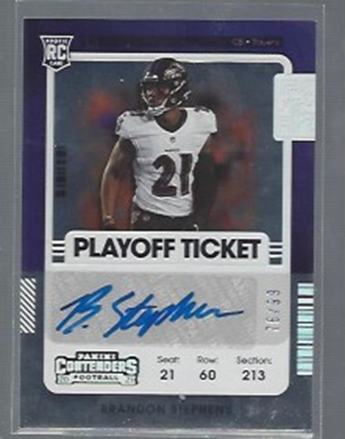 BRANDON STEPHENS 2021 PANINI CONTENDERS PLAYOFF TICKET AUTO RC #D 76/99