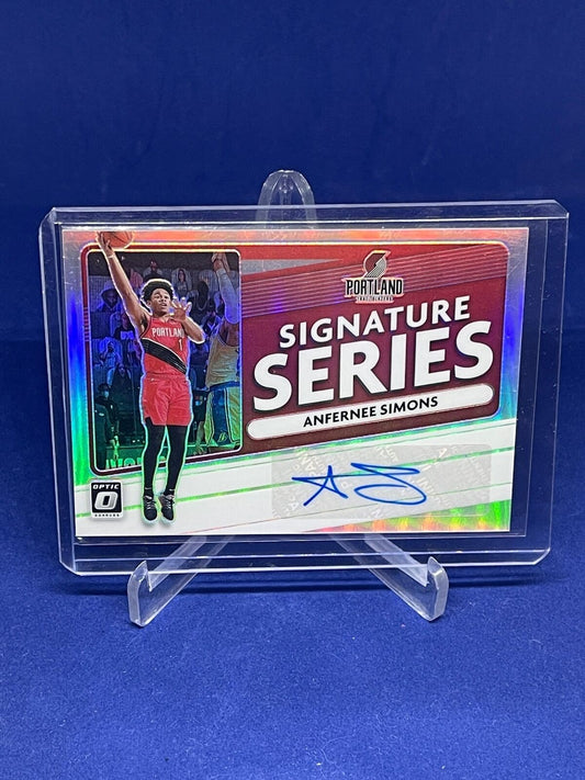 ANFERNEE SIMONS 2020-21 PANINI DONRUSS OPTIC SIGNATURE SERIES HOLO PRIZM AUTO