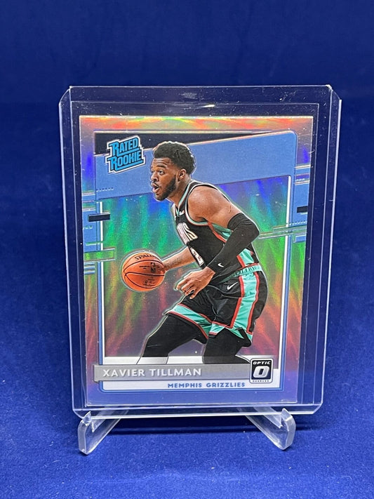 XAVIER TILLMAN 2019-20 PANINI DONRUSS OPTIC RATED ROOKIE SILVER HOLO RC #185