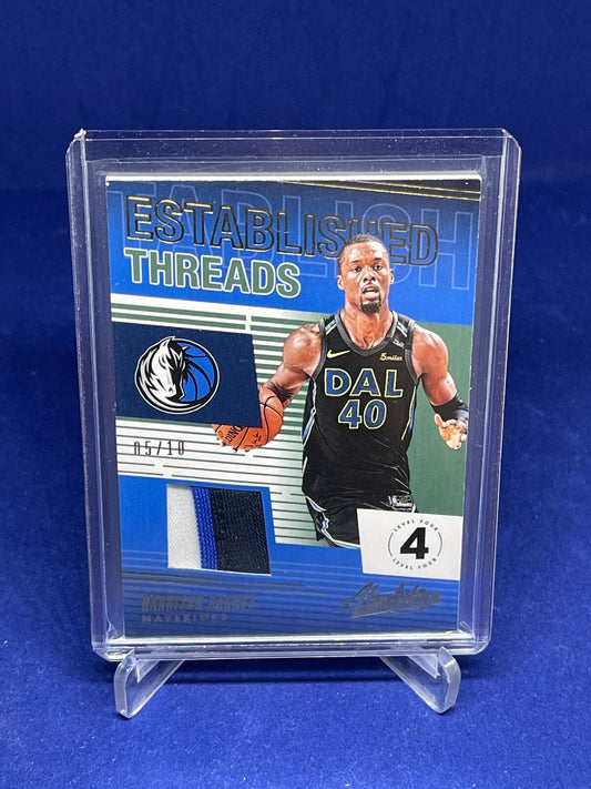 HARRISON BARNES 2018-19 PANINI ABSOLUTE ESTABLISHED THREADS PATCH #D 5/10