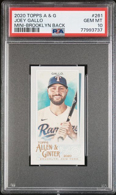 JOEY GALLO 2020 TOPPS ALLEN & GINTER MINI BROOKLYN BACK #D 23/25 PSA 10 POP 1/1
