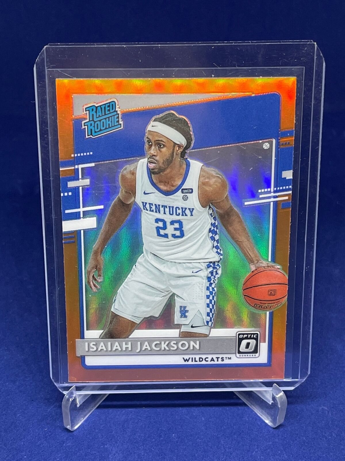 ISAIAH JACKSON 2021 PANINI CHRONICLES DP OPTIC RATED ROOKIE ORANGE PRIZM RC #217