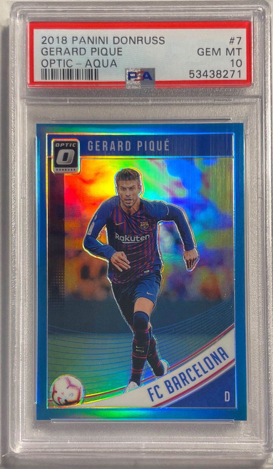 1/1 GERARD PIQUE 2018 DONRUSS OPTIC AQUA #D 3/149 PSA 10 GEM MINT POP 1 JSY #3!