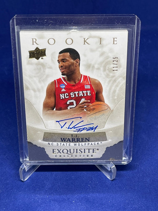TJ WARREN 2012-13 EXQUISITE COLLECTION GOLD AUTO ROOKIE RC #D 11/25