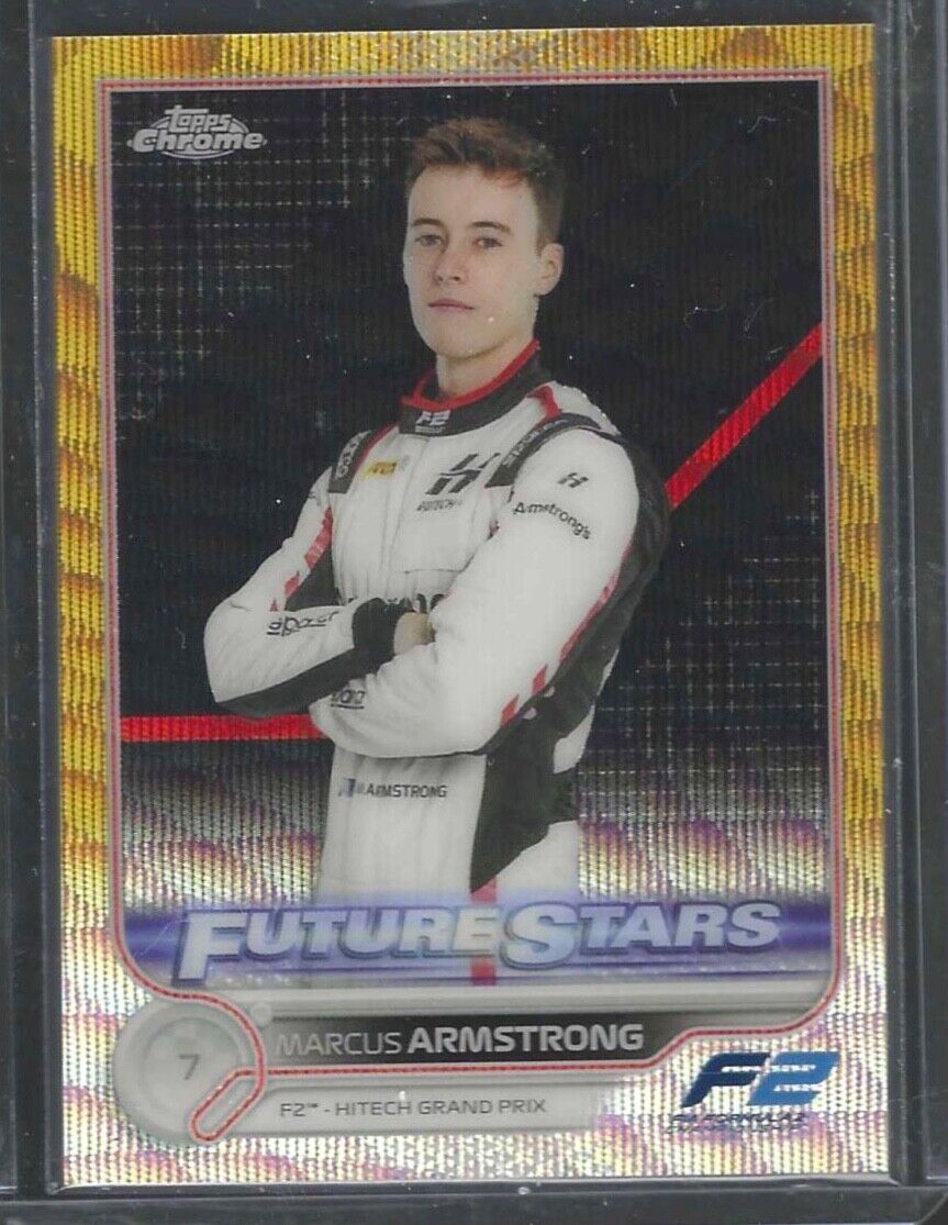 MARCUS ARMSTRONG 2022 TOPPS F1 CHROME GOLD WAVE REFRACTOR FUTURE STARS #D 12/50