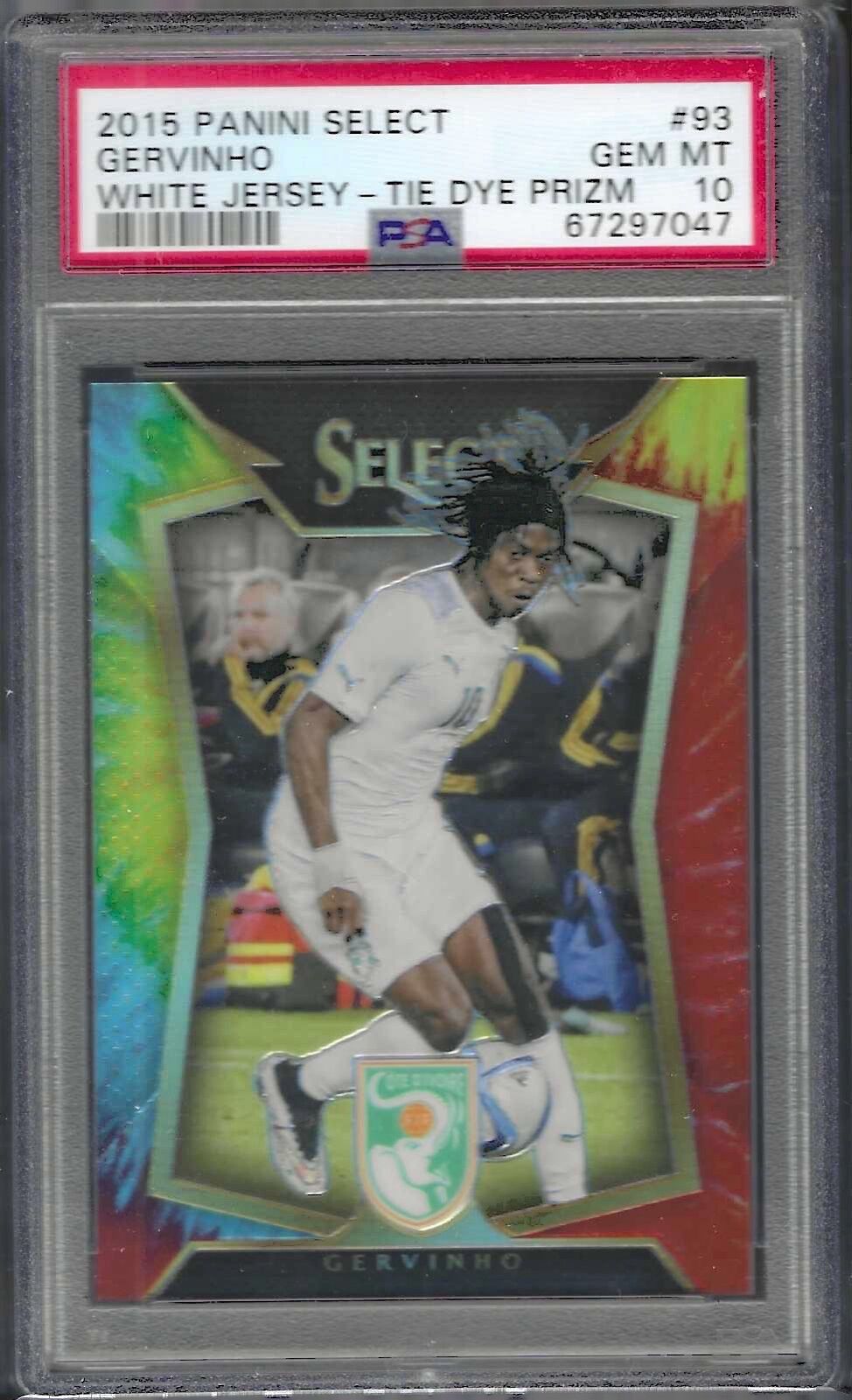 GERVINHO 2015 PANINI SELECT WHITE JERSEY TIE DYE /30 PSA 10 GEM MINT POP 1/1