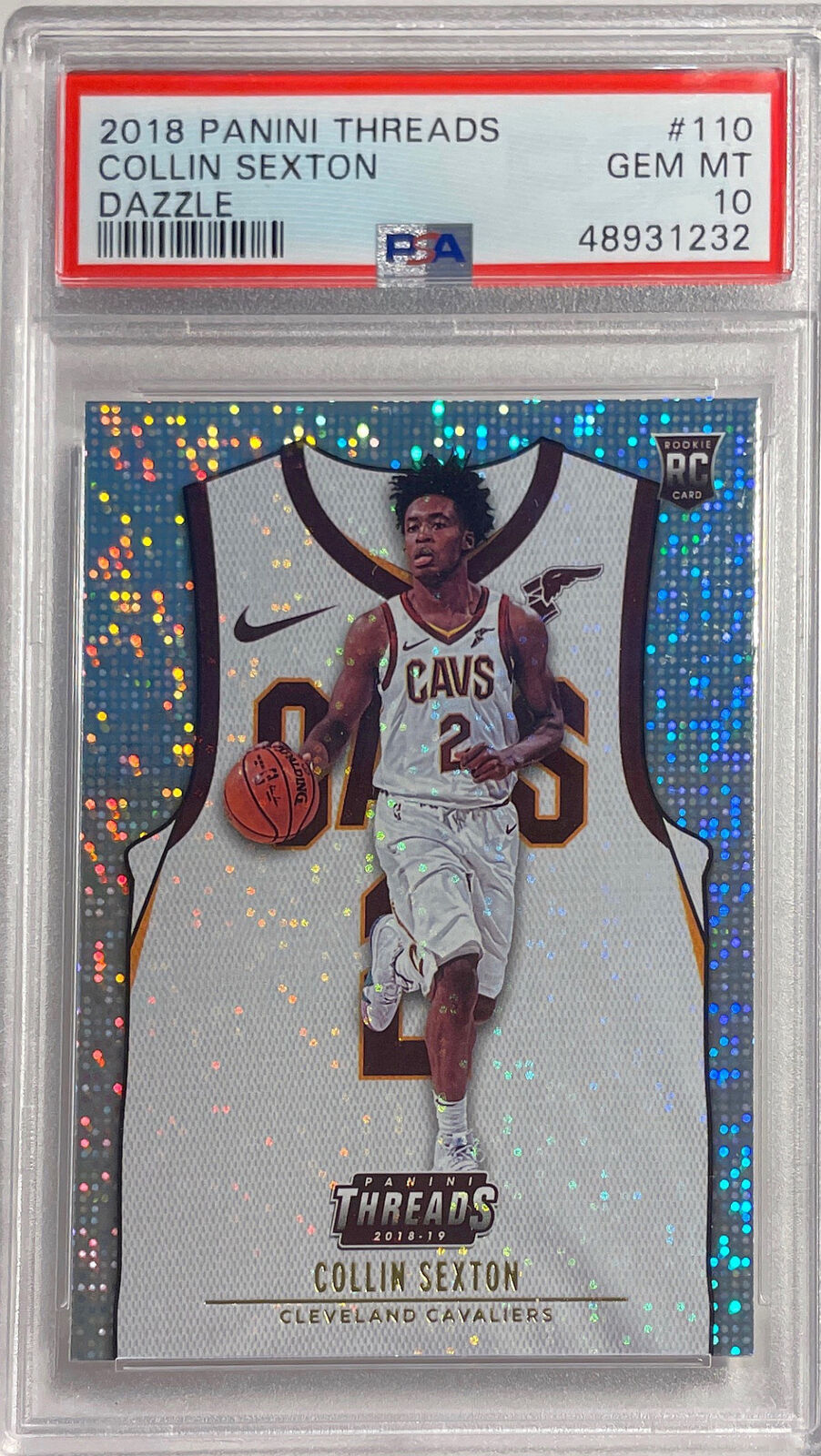 COLLIN SEXTON 2018 PANINI THREADS DAZZLE ROOKIE RC SP 110 PSA 10 GEM MINT POP 21