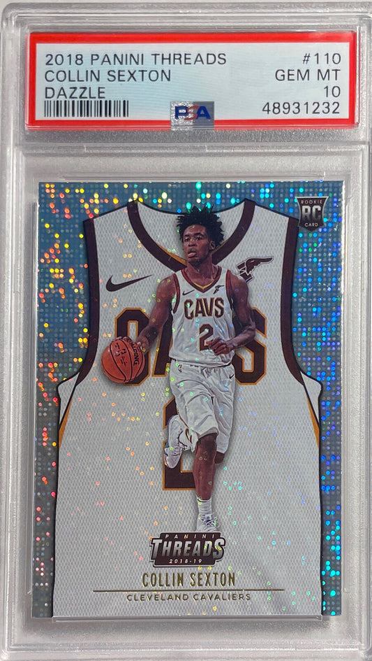 COLLIN SEXTON 2018 PANINI THREADS DAZZLE ROOKIE RC SP 110 PSA 10 GEM MINT POP 21