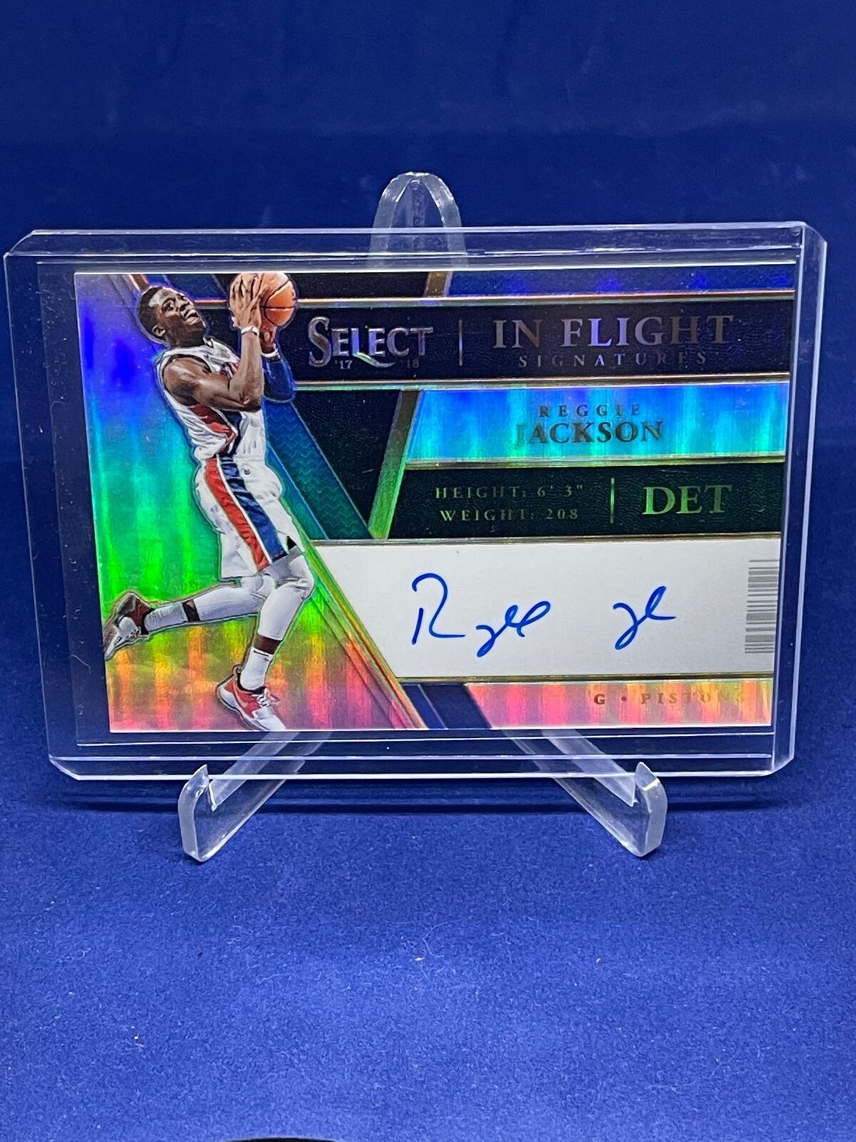 REGGIE JACKSON 2017-18 PANINI SELECT IN FLIGHT SIGNATURES PRIZM AUTO #D 100/149