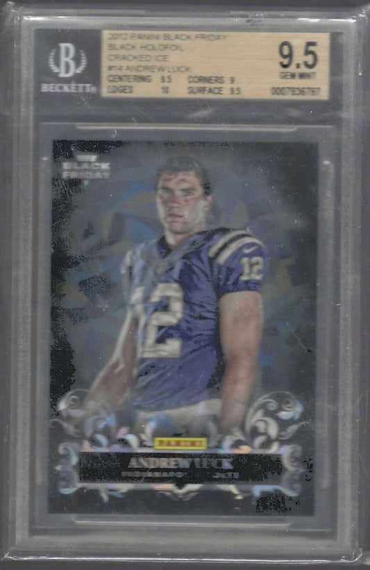 ANDREW LUCK 2012 BLACK FRIDAY BLACK HOLO FOIL CRACKED ICE RC BGS 9.5 GEM POP 1/1